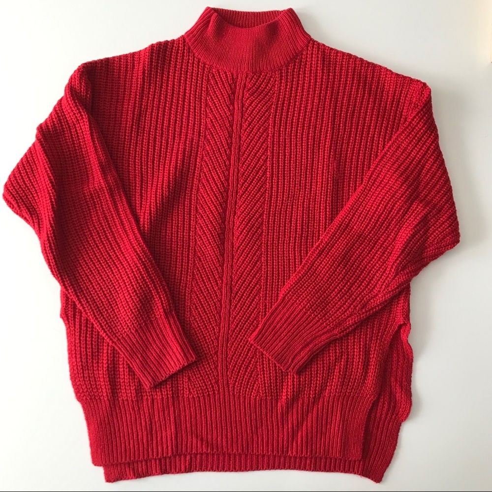 H&M thick red sweater XS